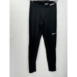 Nike Women Black Elastic Waist Straight Leg Stretch Fit Yoga Pull On Leggings M‎